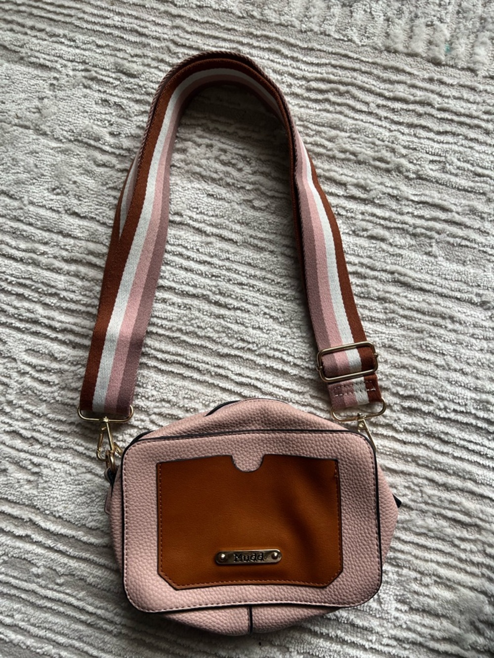 Mudd Crossbody Bag with Striped Adjustable Strap